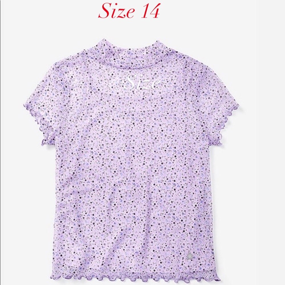 Pattern Mock Neck Mesh Layered Tee
